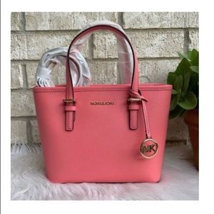 New Michael Kors grapefruit colored tote